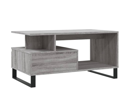 Mesa de centro madera contrachapada gris Sonoma 90x49x45 cm