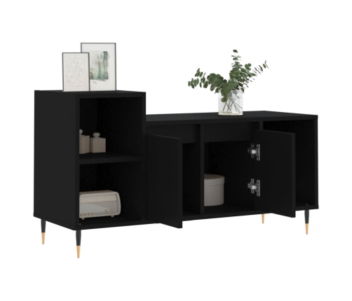 Mueble para TV madera contrachapada negro 100x35x55 cm