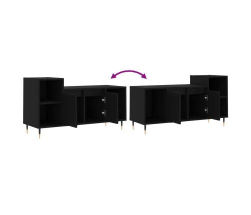 Mueble para TV madera contrachapada negro 100x35x55 cm