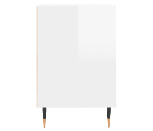 Mueble de TV madera contrachapada blanco brillo 100x35x55 cm