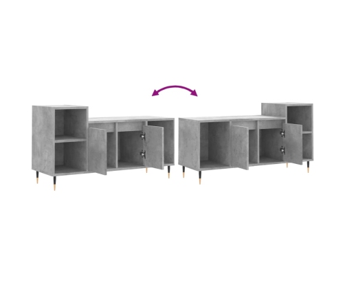 Mueble para TV madera contrachapada gris hormigón 100x35x55 cm