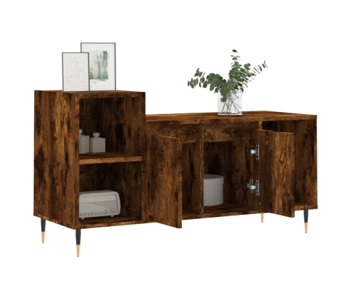 Mueble para TV madera contrachapada roble ahumado 100x35x55 cm