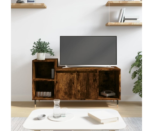 Mueble para TV madera contrachapada roble ahumado 100x35x55 cm