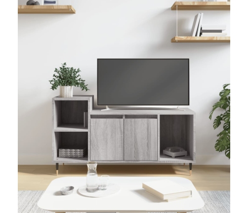 Mueble de TV madera contrachapada gris Sonoma 100x35x55 cm