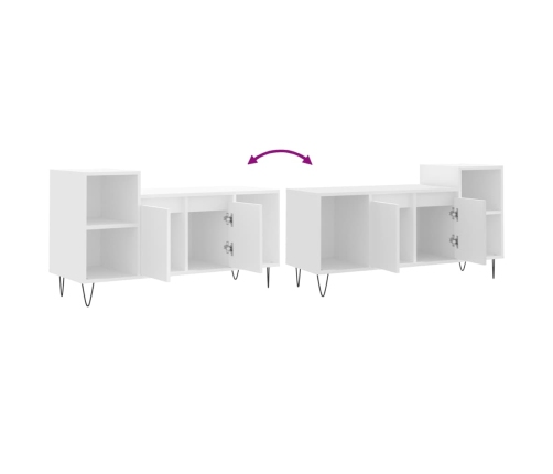 Mueble para TV madera contrachapada blanco 100x35x55 cm