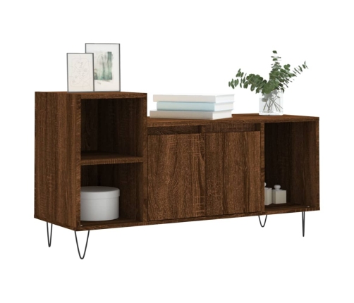 Mueble para TV madera contrachapada marrón roble 100x35x55 cm