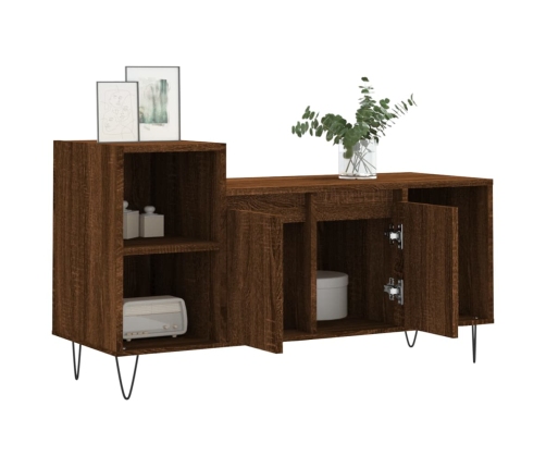 Mueble para TV madera contrachapada marrón roble 100x35x55 cm