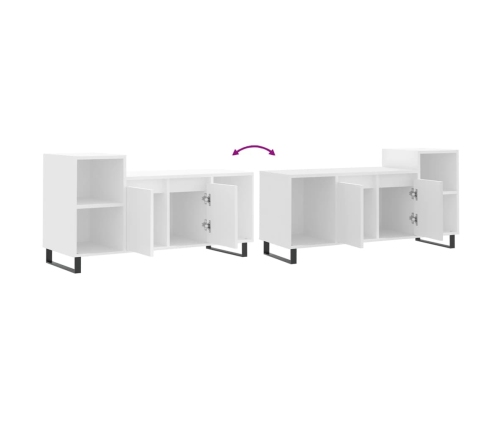 Mueble para TV madera contrachapada blanco 100x35x55 cm