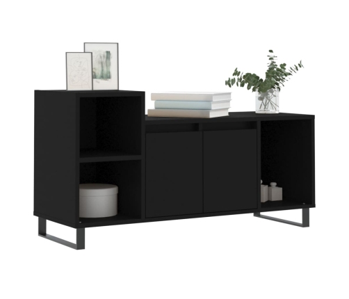 Mueble para TV madera contrachapada negro 100x35x55 cm