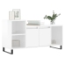 Mueble de TV madera contrachapada blanco brillo 100x35x55 cm