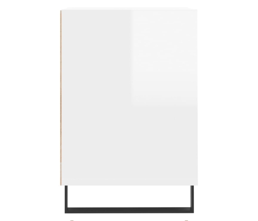 Mueble de TV madera contrachapada blanco brillo 100x35x55 cm