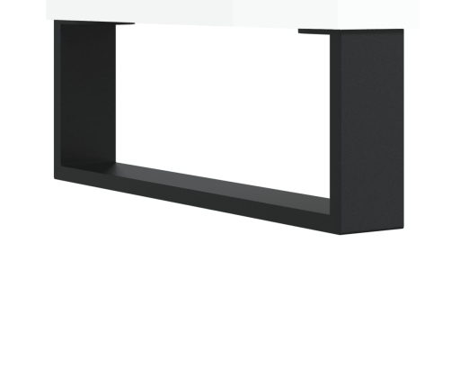 Mueble de TV madera contrachapada blanco brillo 100x35x55 cm