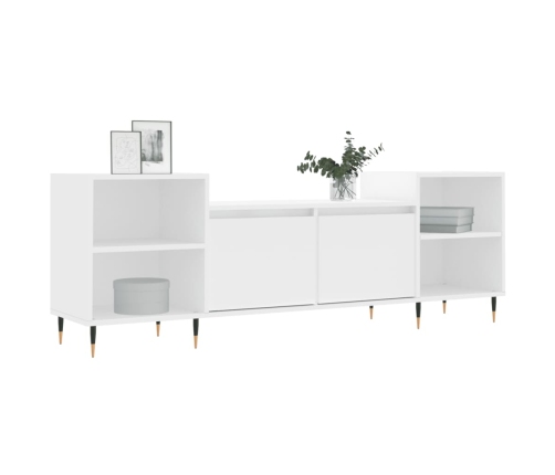 vidaXL Mueble para TV madera contrachapada blanco 160x35x55 cm