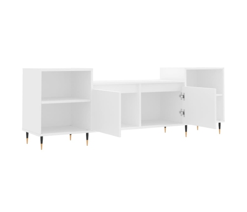 vidaXL Mueble para TV madera contrachapada blanco 160x35x55 cm