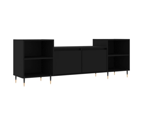 vidaXL Mueble para TV madera contrachapada negro 160x35x55 cm