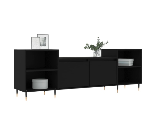 vidaXL Mueble para TV madera contrachapada negro 160x35x55 cm