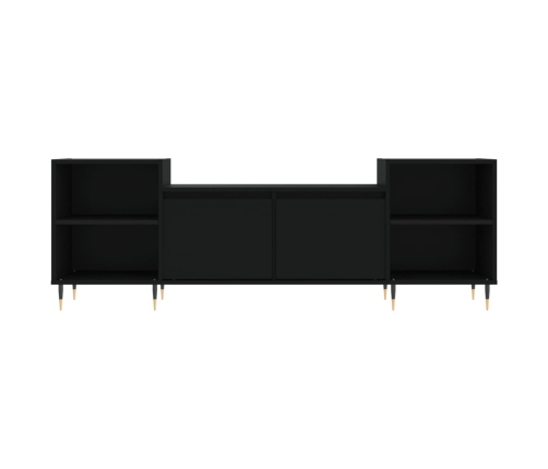 vidaXL Mueble para TV madera contrachapada negro 160x35x55 cm