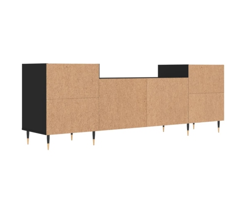 vidaXL Mueble para TV madera contrachapada negro 160x35x55 cm