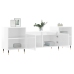 Mueble para TV madera contrachapada blanco brillo 160x35x55 cm