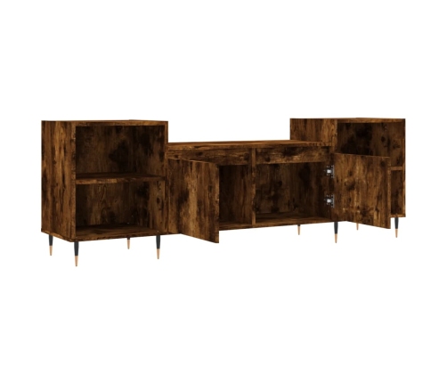 Mueble para TV madera contrachapada roble ahumado 160x35x55 cm