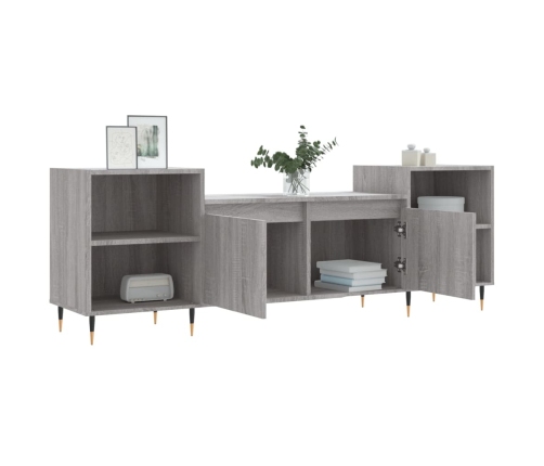 Mueble para TV madera contrachapada gris Sonoma 160x35x55 cm