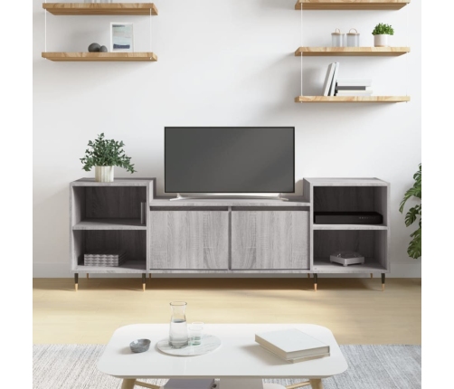 Mueble para TV madera contrachapada gris Sonoma 160x35x55 cm