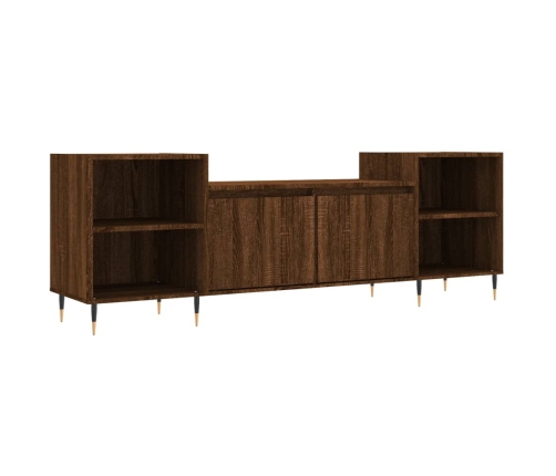 Mueble para TV madera contrachapada marrón roble 160x35x55 cm