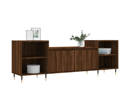 Mueble para TV madera contrachapada marrón roble 160x35x55 cm