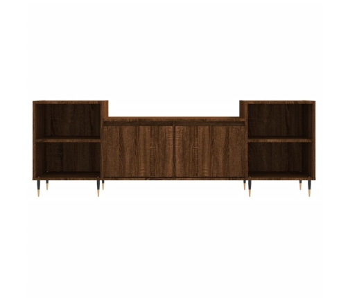 Mueble para TV madera contrachapada marrón roble 160x35x55 cm