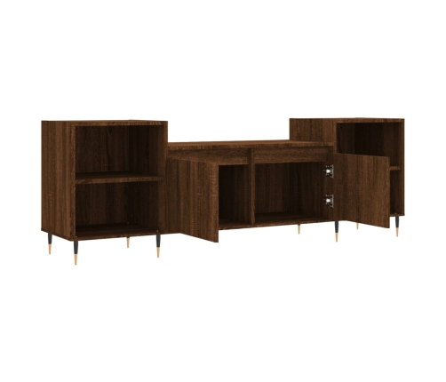 Mueble para TV madera contrachapada marrón roble 160x35x55 cm