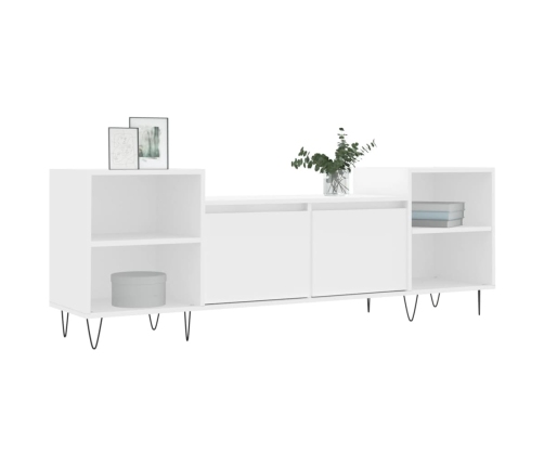 Mueble para TV madera contrachapada blanco 160x35x55 cm