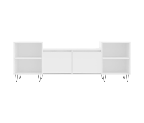 Mueble para TV madera contrachapada blanco 160x35x55 cm