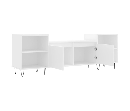 Mueble para TV madera contrachapada blanco 160x35x55 cm