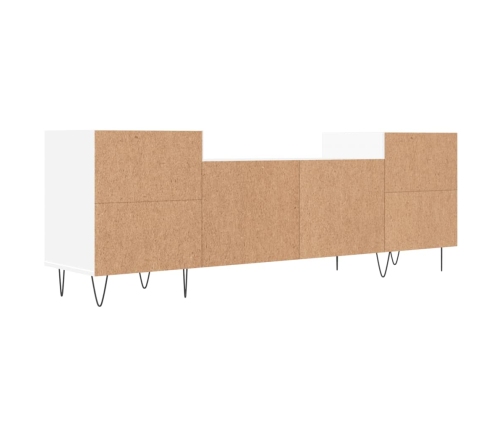 Mueble para TV madera contrachapada blanco 160x35x55 cm