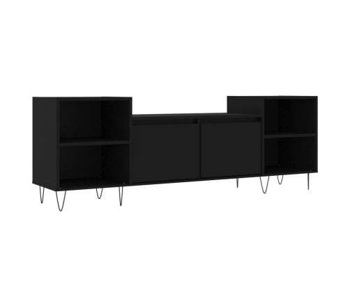 Mueble para TV madera contrachapada negro 160x35x55 cm