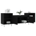 Mueble para TV madera contrachapada negro 160x35x55 cm