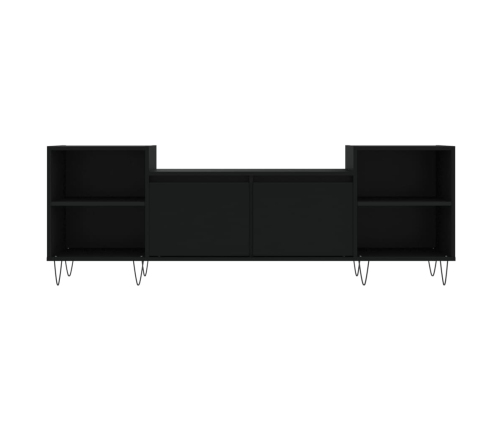 Mueble para TV madera contrachapada negro 160x35x55 cm