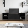 Mueble para TV madera contrachapada negro 160x35x55 cm