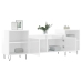 Mueble para TV madera contrachapada blanco brillo 160x35x55 cm