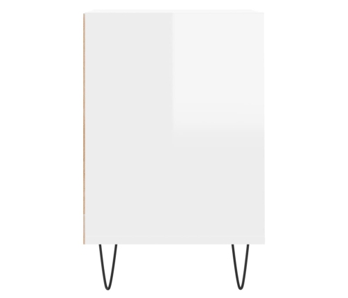 Mueble para TV madera contrachapada blanco brillo 160x35x55 cm