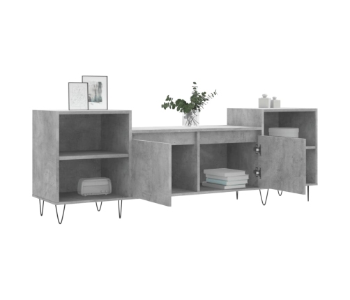 Mueble para TV madera contrachapada gris hormigón 160x35x55 cm