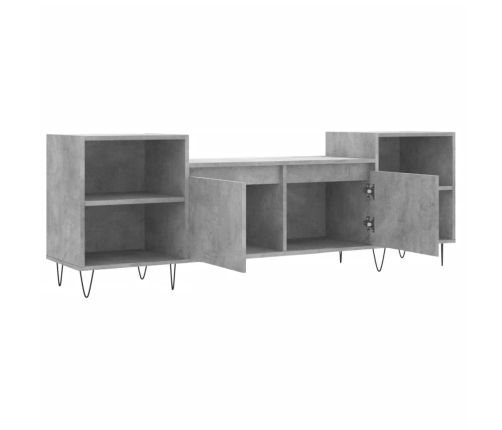 Mueble para TV madera contrachapada gris hormigón 160x35x55 cm