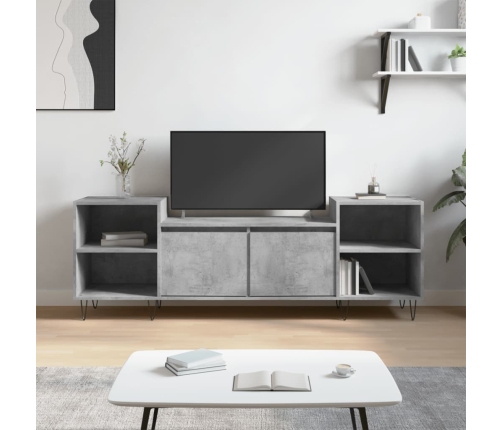 Mueble para TV madera contrachapada gris hormigón 160x35x55 cm