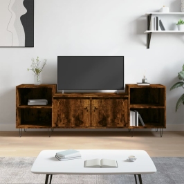 Mueble para TV madera contrachapada roble ahumado 160x35x55 cm