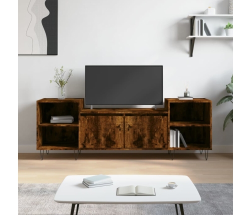 Mueble para TV madera contrachapada roble ahumado 160x35x55 cm