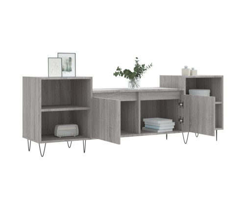 Mueble para TV madera contrachapada gris Sonoma 160x35x55 cm