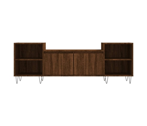 Mueble para TV madera contrachapada marrón roble 160x35x55 cm