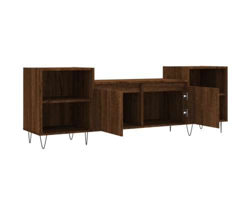 vidaXL Mueble para TV madera contrachapada marrón roble 160x35x55 cm