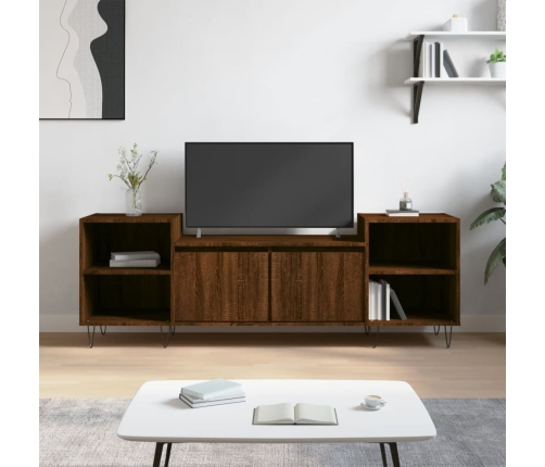 vidaXL Mueble para TV madera contrachapada marrón roble 160x35x55 cm