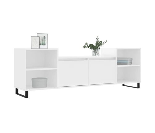 Mueble para TV madera contrachapada blanco 160x35x55 cm